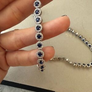 Elegant Silver and Blue Bracelet